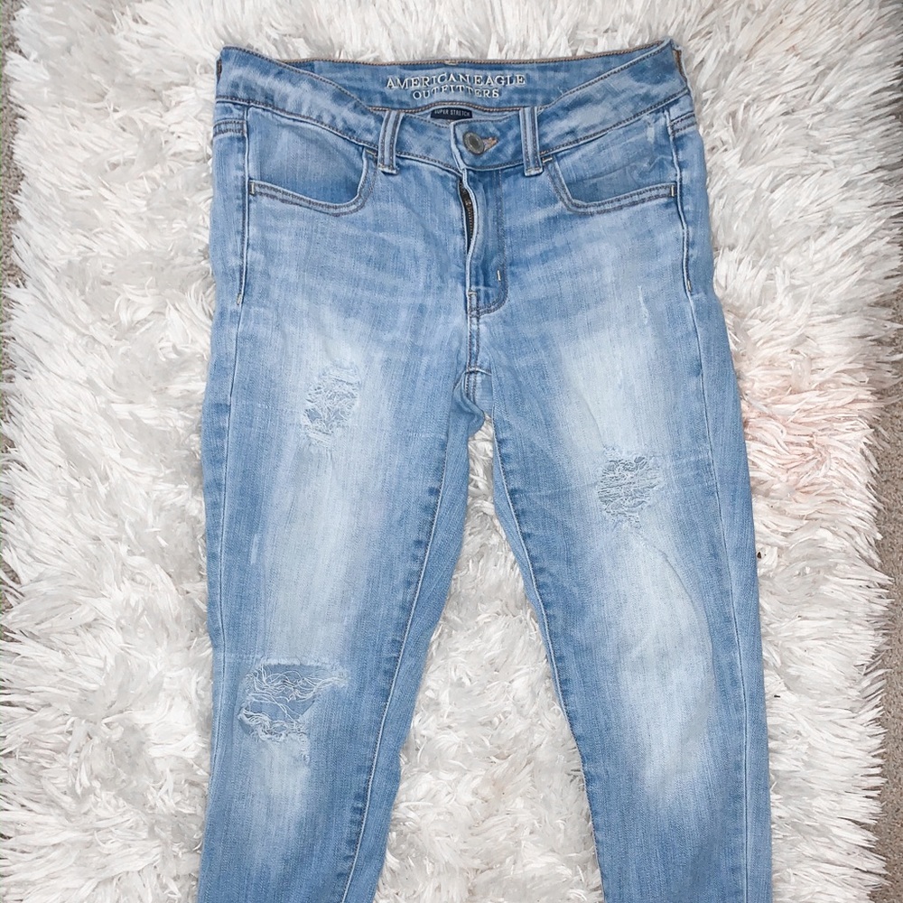 AMERICAN EAGLE LIGHT BLUE JEGGINGS 6